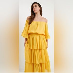 Endless Rose Off-The-Shoulder Tiered Maxi Dress NWT Medium